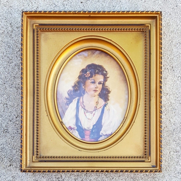 Other - Framed Mid-Century Ann Allaban Gypsy Girl Painting